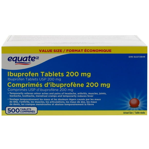 Equate Ibuprofen Tablets 200 mg, 500 Tablets