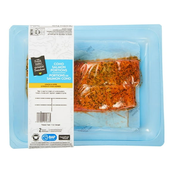 Your Fresh Market Lemon & Herb Coho Salmon Portions, 2 pieces, 0.26 - 0.31 KG
