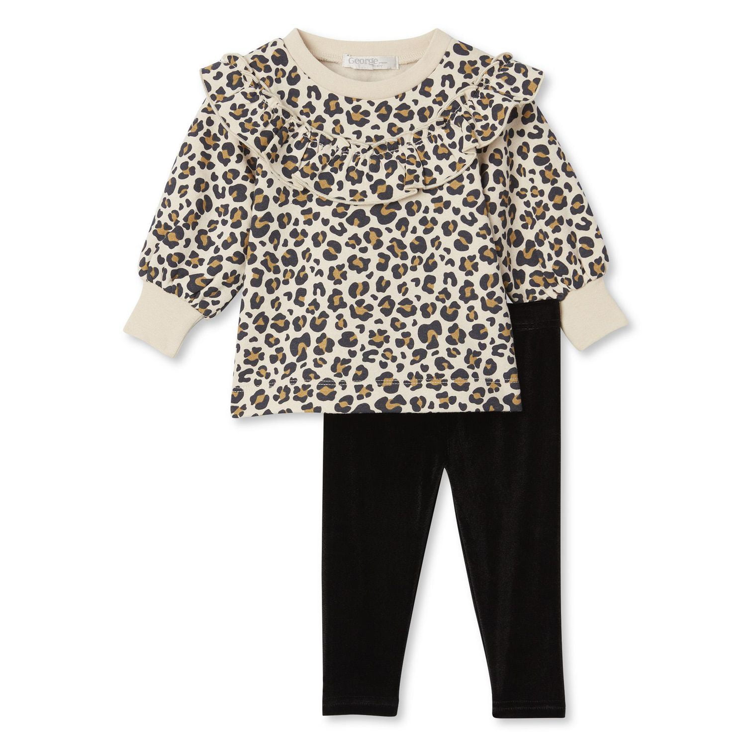 Baby Girls' Ruffle Top and Velour Legging 2Piece Set Walmart