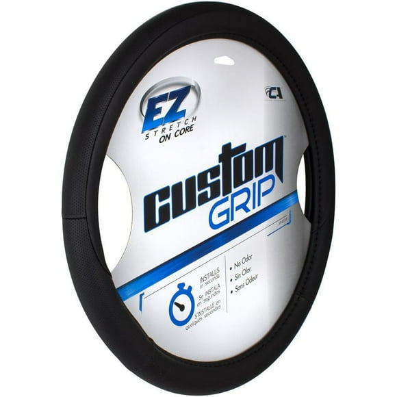Custom Grip Black Perf Solid TPE Core Steering Wheel Cover, Custom Grip Black Perf Solid TPE Core SWC