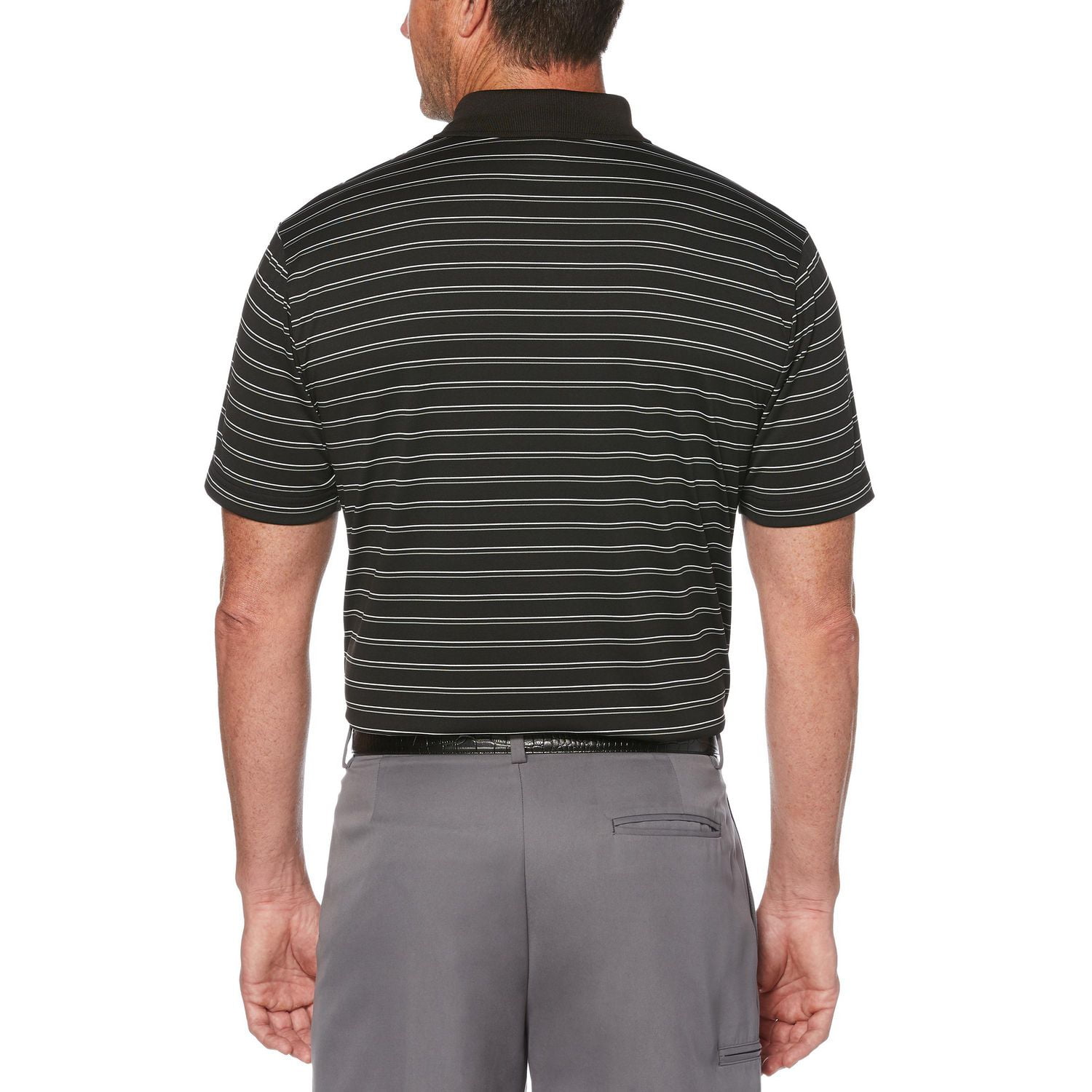 Men's Performance Short Sleeve Striped Golf Polo Shirt
