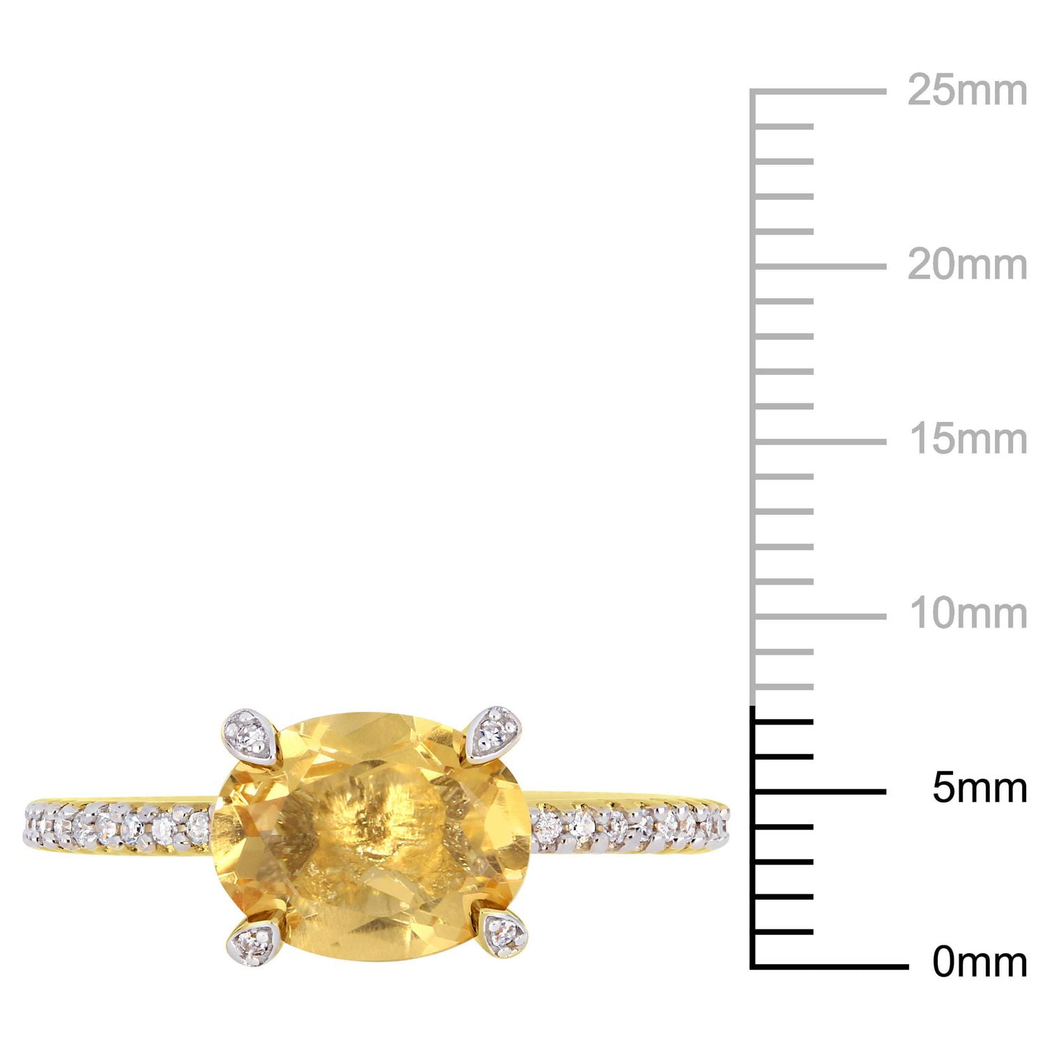 Tangelo 1-5/8 Carat T.G.W. Citrine and 1/10 Carat T.W. Diamond 10 K Yellow Gold Engagement Ring