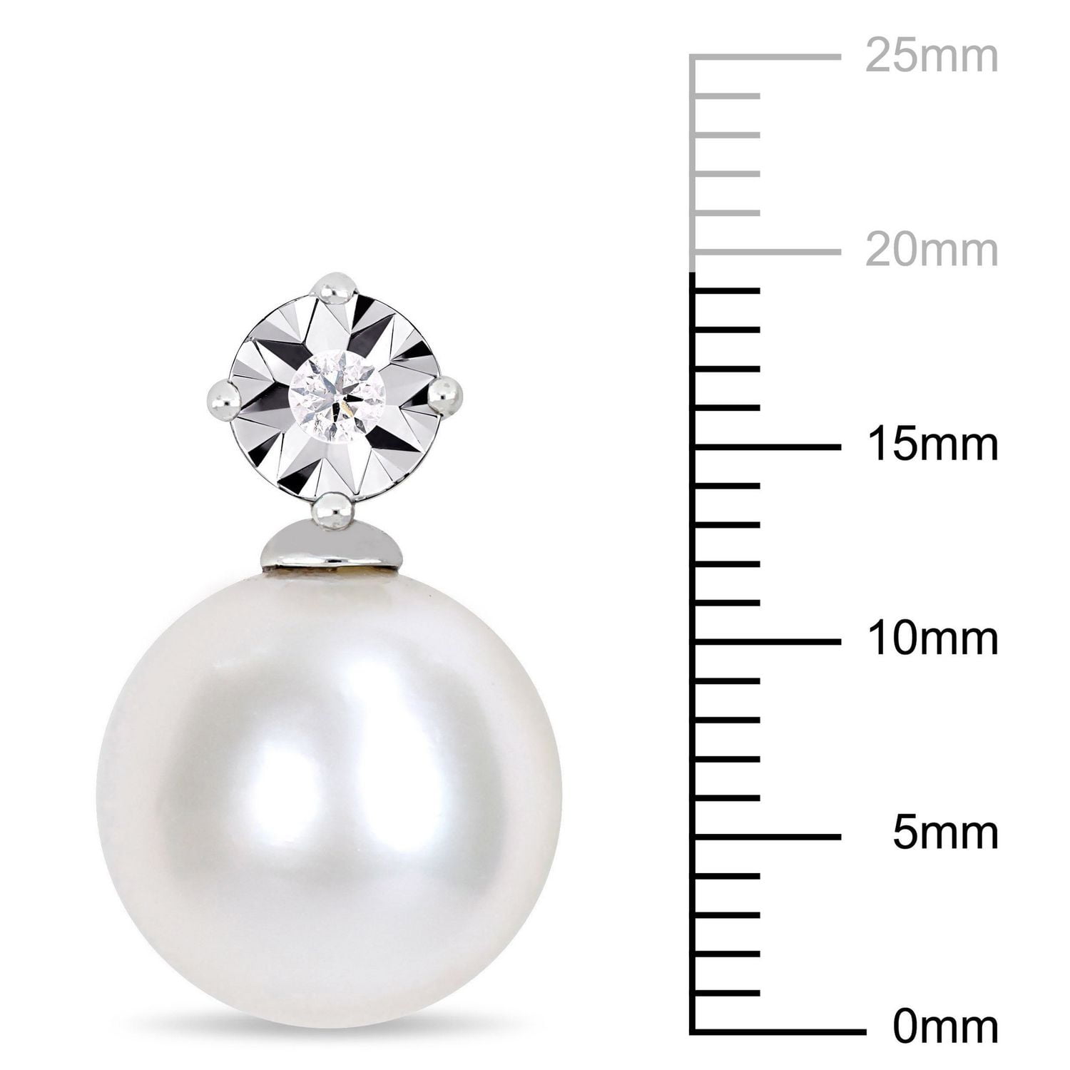 Boucles d'oreille Miabella avec perles cultivées d'eau douce 11-12mm et accents de diamants en argent sterling