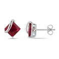 thumbnail image 1 of Tangelo 2-1/3 Carat T.G.W. Created Ruby 10 K White Gold Solitaire Stud Earrings, 1 of 4