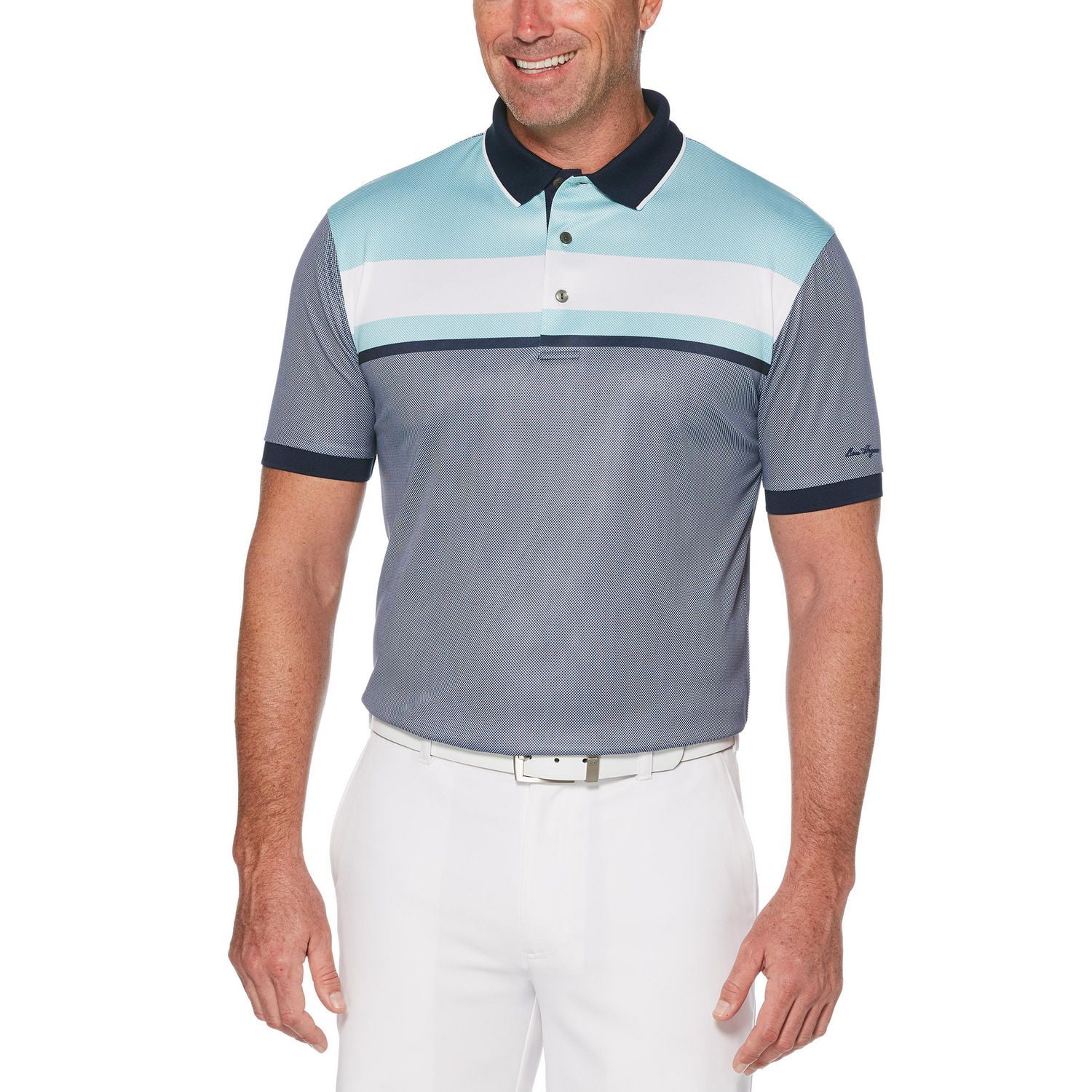 Polo de golf à manches courtes pour hommes Performance avec col et poignets côtelés