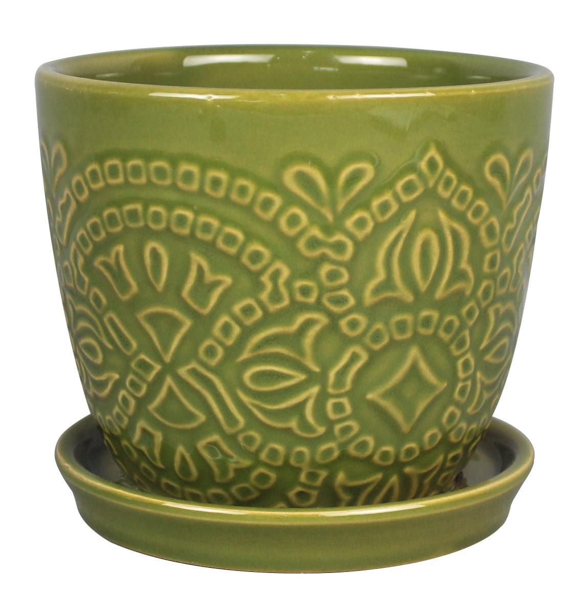 hometrends 6inch Green Adel Kurv Ceramic Planter Walmart Canada