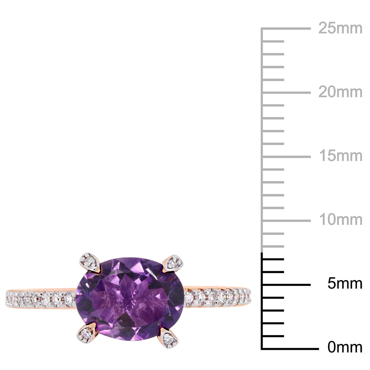 Tangelo 1-5/8 Carat T.G.W. Amethyst and 1/10 Carat T.W. Diamond 10 K Rose Gold Engagement Ring