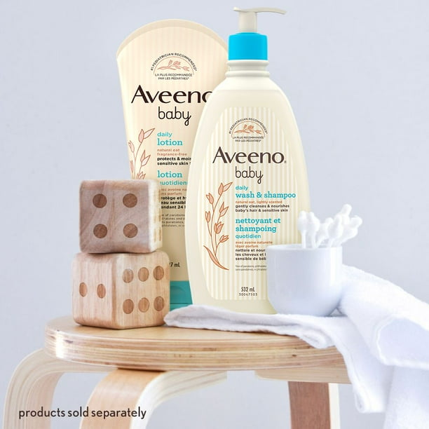 Aveeno Baby, Natural Oat Extract, Daily Wash & Shampoo, 532 mL, Lightly  Scented 