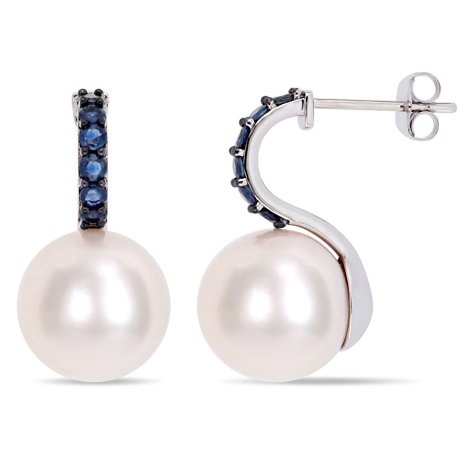 Tangelo 11 12mm Cultured Freshwater Pearl And 5 8 Carat T G W Sapphire