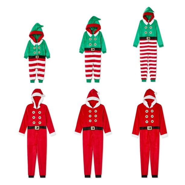 Pyjama d'hiver en flanelle pour enfants Lutins de Noël