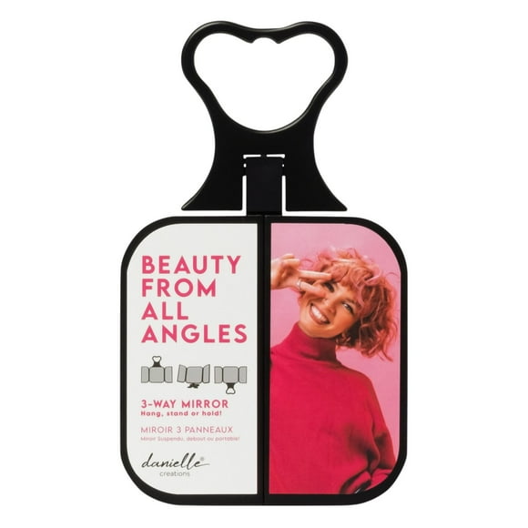 Danielle Creations 3-way Handheld Mirror, Black, 0.4 x 5.5 x 9 inches