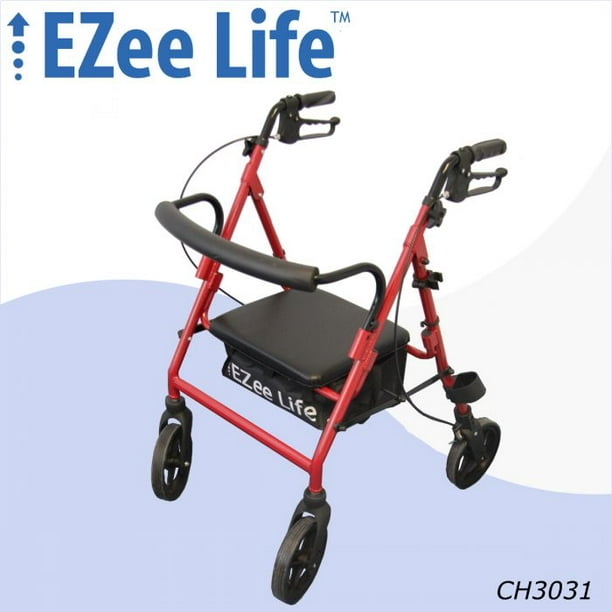 Déambulateur pliable en aluminium Ezee Life avec siège 14 po de large