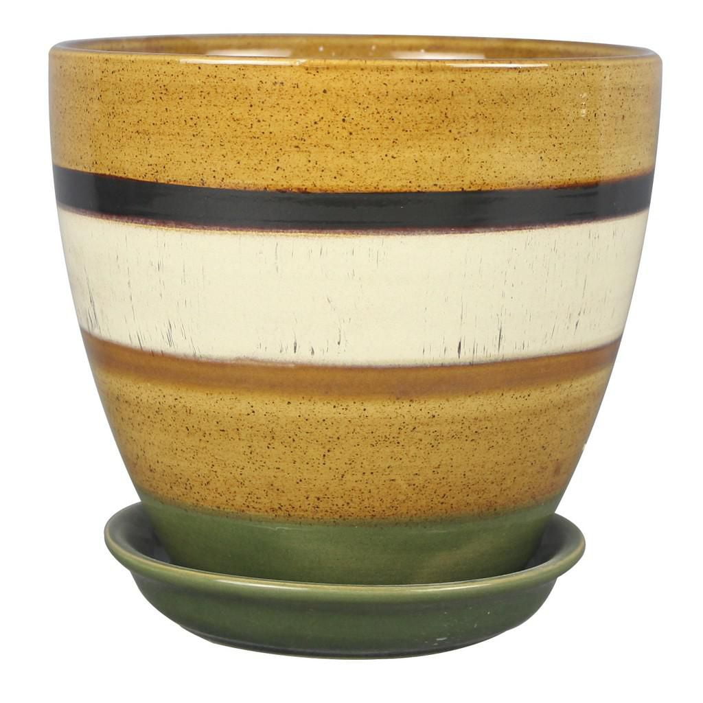 hometrends 8inch Striped Ceramic Planter Walmart Canada