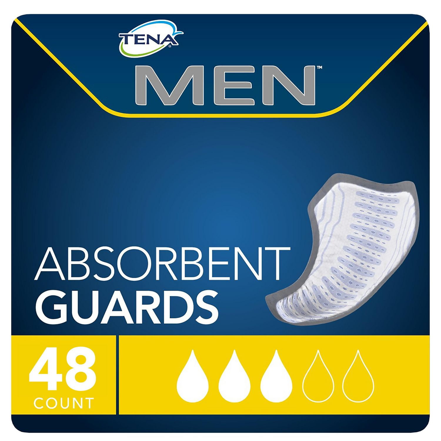Tena Men Incontinence Protective Guards, Moderate/Level 2 Absorbency, 48  Count 