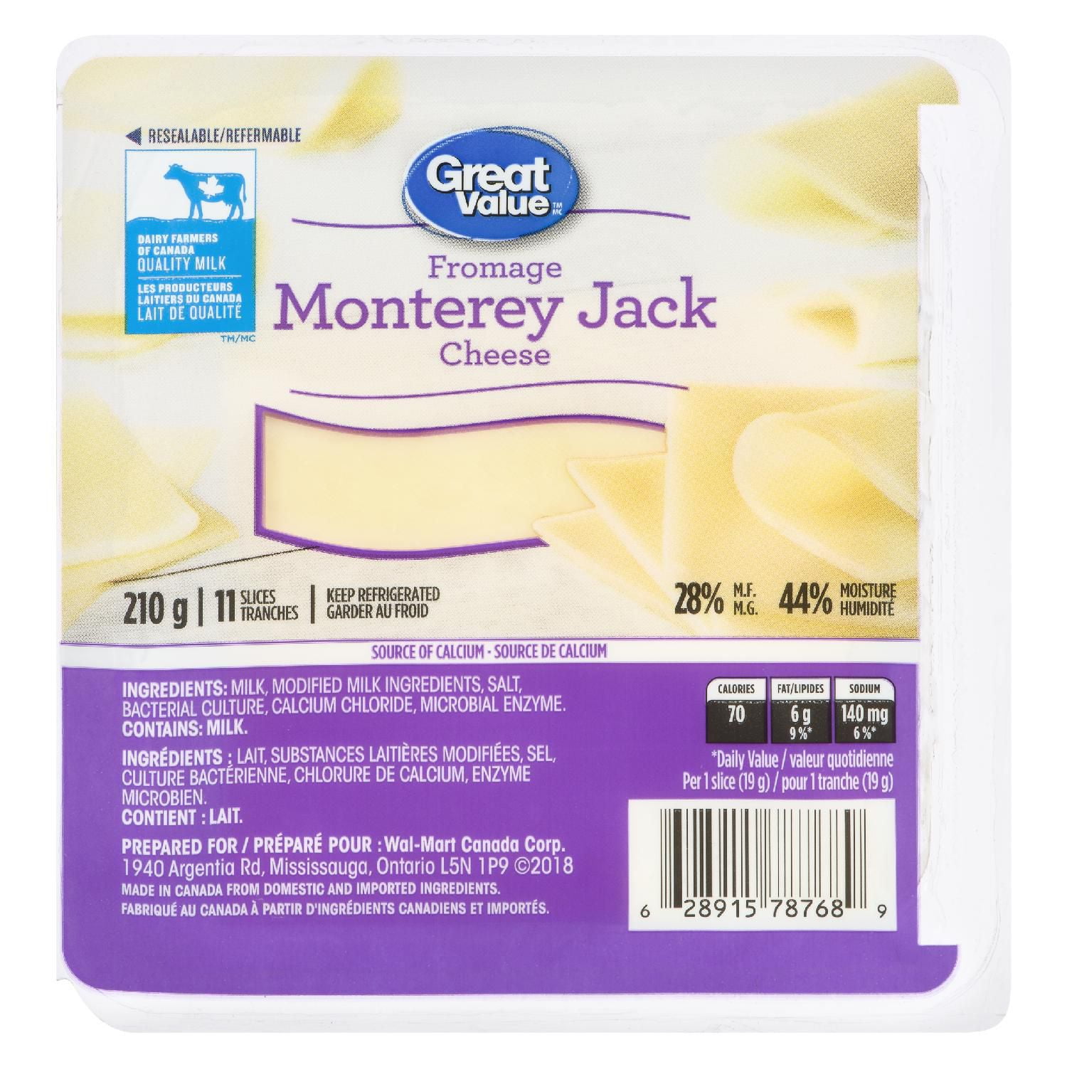 Buy Great Value Monterey Jack Cheese Online Walmart Canada