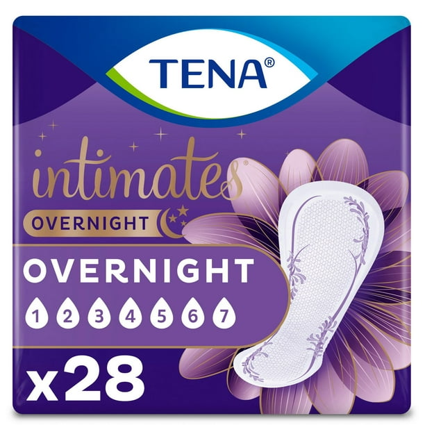 TENA Serviettes contre l’incontinence féminine - De nuit - 28 unités 28 serviettes