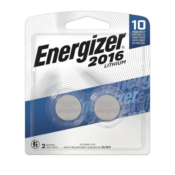 Pile miniature Energizer 2016 au lithium, emballage de 2 Paquet de 2 piles