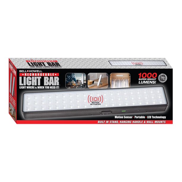 Bell + Howell Rechargeable Light Bar 1000 Lumens Super Bright, Motion