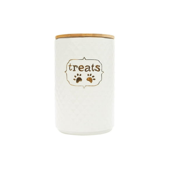 One Paw, Textured Ceramic Dog Treat Jar, Durable and Stylish, 1.8 kg (63 OZ), Textured Ceramic Treat Jar