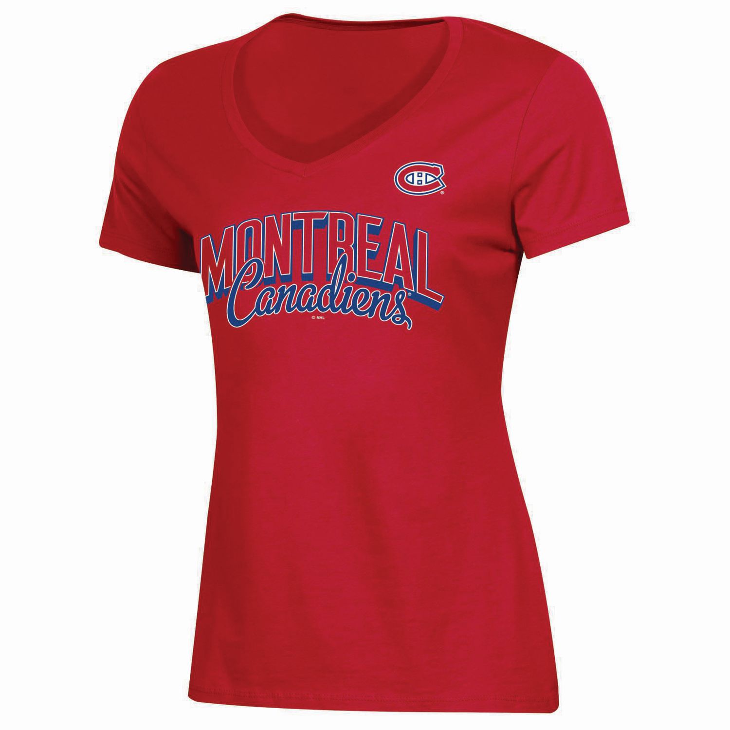 NHL Ladies Montreal Canadiens V Neck short Sleeve Classic Fit T-Shirt ...