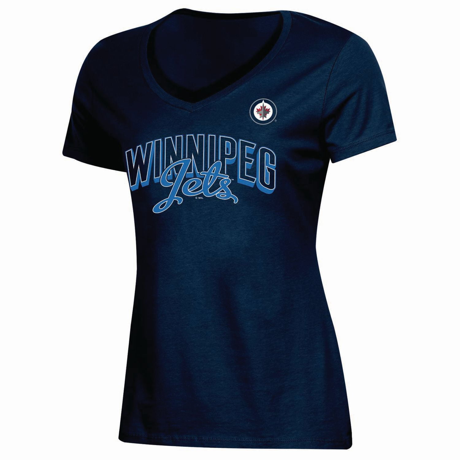 NHL Ladies Winnipeg Jets V Neck short Sleeve Classic Fit TShirt