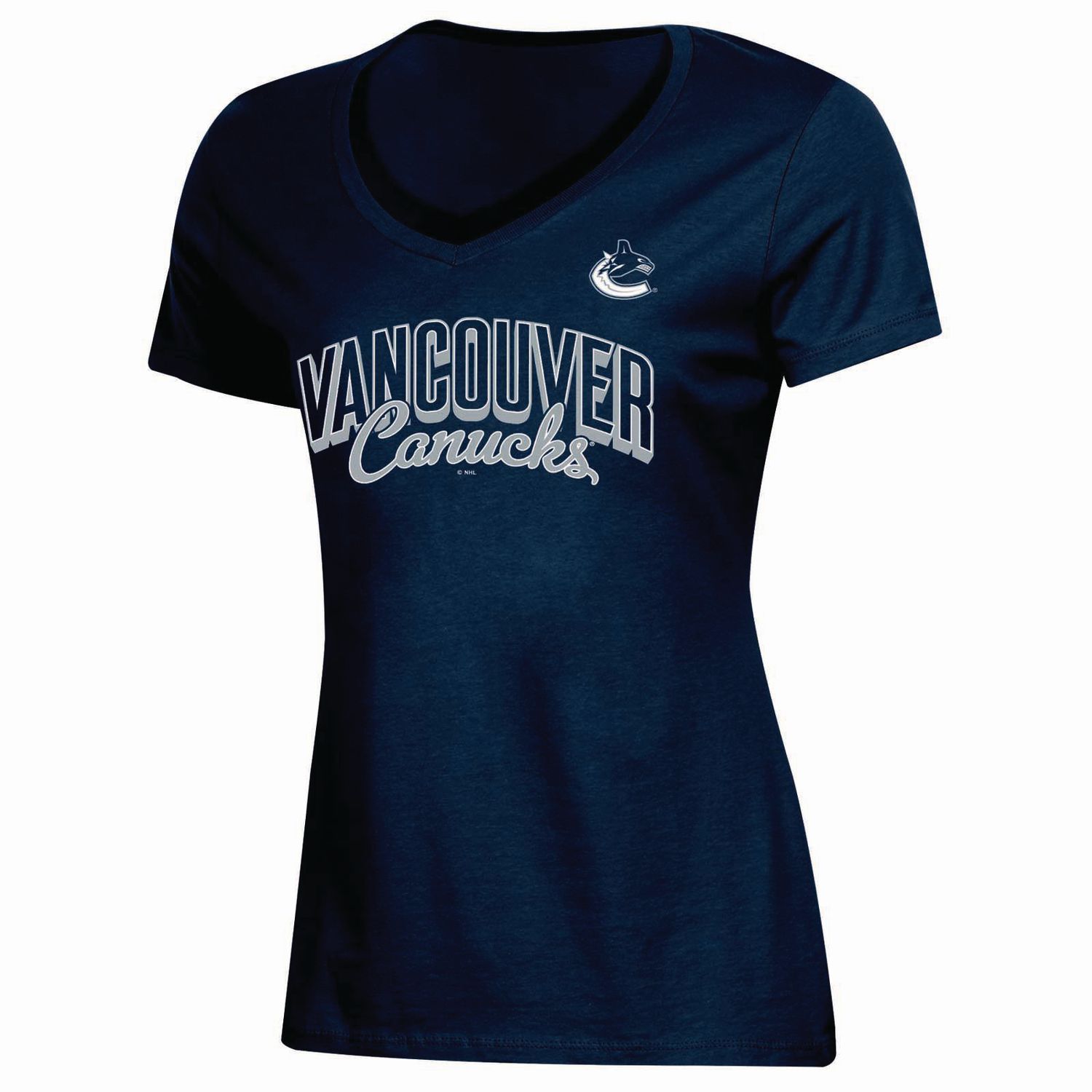NHL Ladies Vancouver Canucks V Neck short Sleeve Classic Fit T-Shirt ...