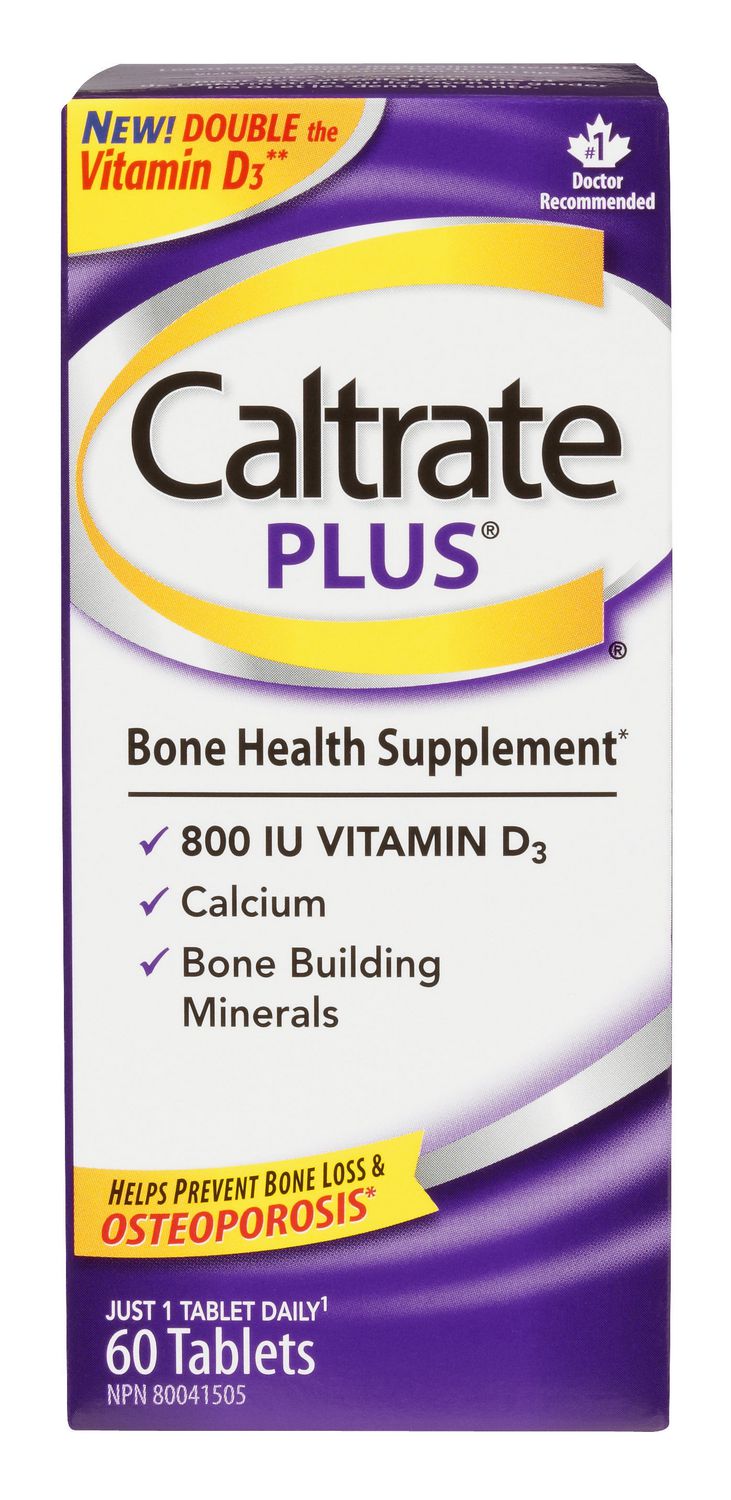 Caltrate Plus Calcium Supplement for Bone Health, Tablets, 60 Count