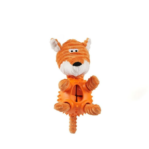 One Paw, Fox Plush Rubber Dog Toy with Treat Dispenser, One Paw Fox Plush Rubber Toy