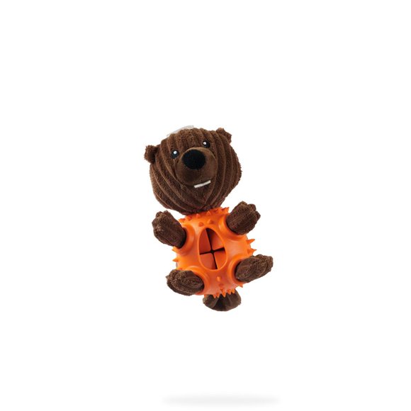 One Paw, Beaver Plush Rubber Dog Toy with Treat Dispenser, One Paw Beaver Plush Rubber Toy