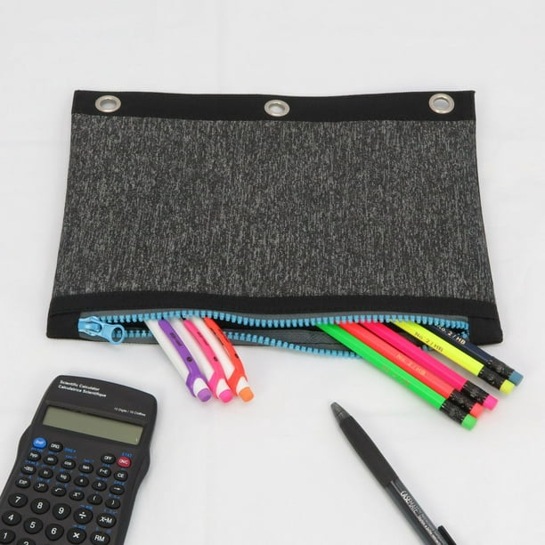 3 Rings Binder Pencil Pouch, Pencil Case with Clear Window 
