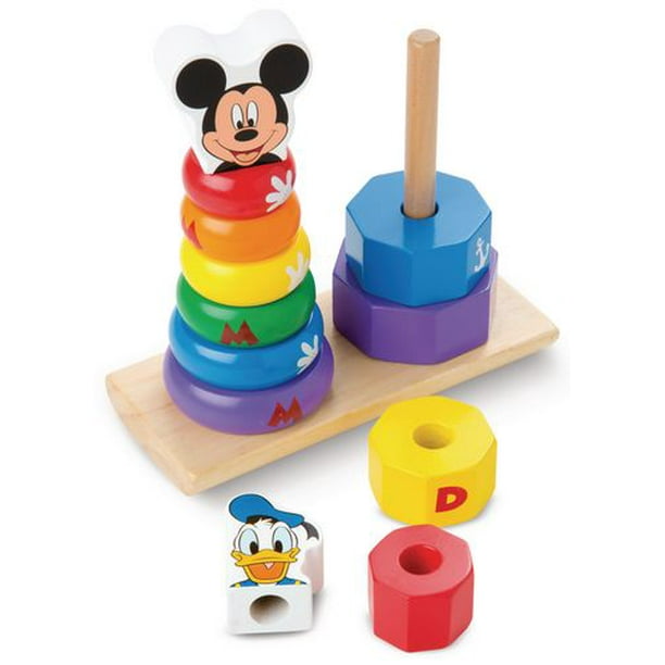 Melissa & Doug Empileur en bois Disney Bebe Mickey Mouse et Donald Duck