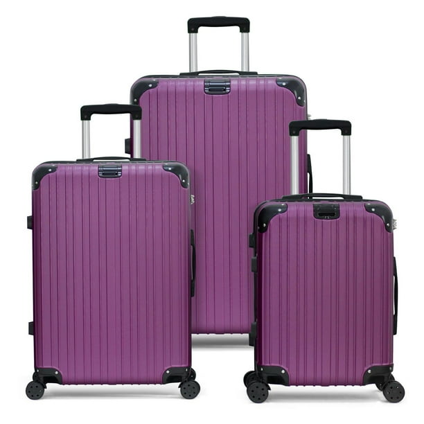 HIKOLAYAE Upright Luggage with 8-Wheel Spinner in Azure Blue, 3 Piece ...