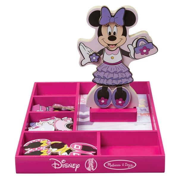 Melissa & Doug Disney Minnie Mouse habillage magnétique poupée en bois, jeu de simulation (30+ pcs)