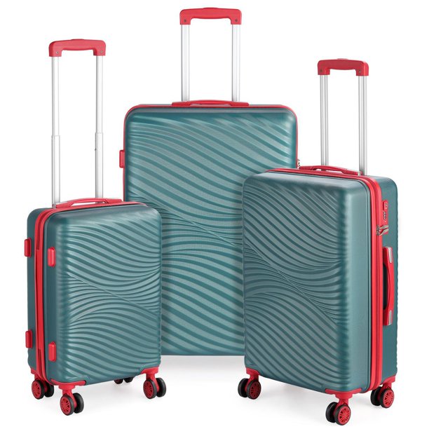 HIKOLAYAE Upright Luggage with 8Wheel Spinner in Azure Blue, 3 Piece