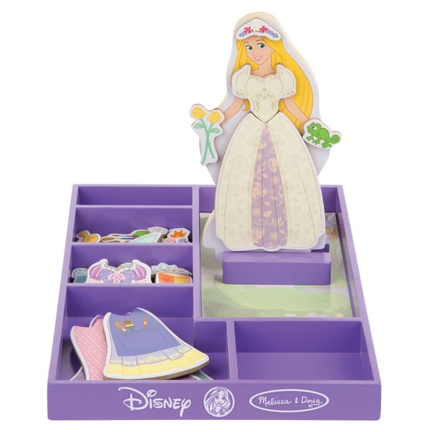 Melissa & Doug Disney Rapunzel - Habillage magnétique - Jeu de simulation de poupée en bois (à partir de 30 pièces)