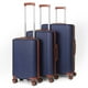 HIKOLAYAE Bagages verticaux avec roulettes à 8 roues en bleu azur, 3 pièces - Conforme à la TSA – image 1 sur 3