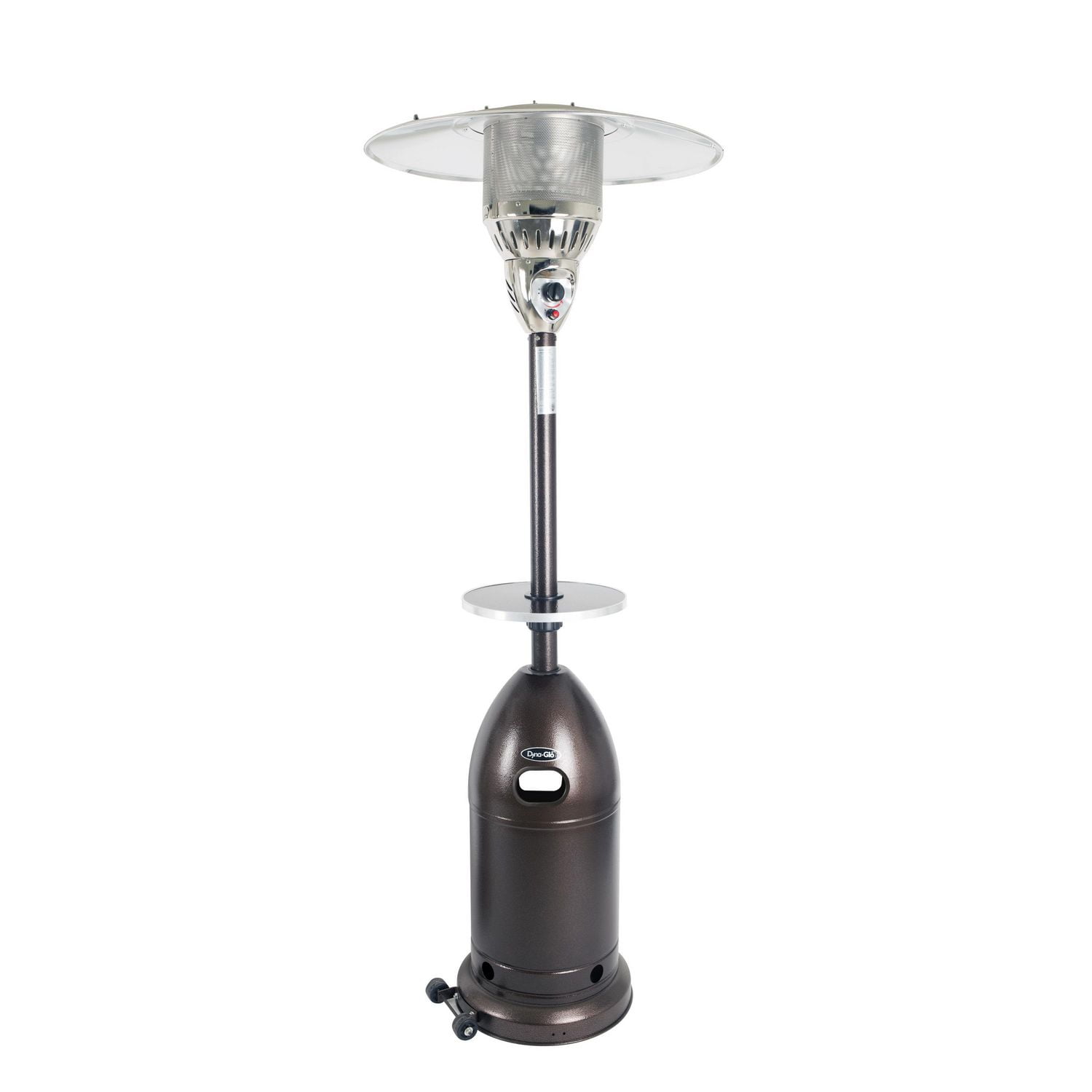 DynaGlo Premium Hammered Bronze Patio Heater and Bronze Table for