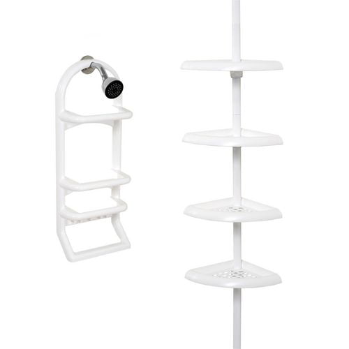 Mainstays Combo Pack Tub and Shower Pole Caddy and Over the Shower