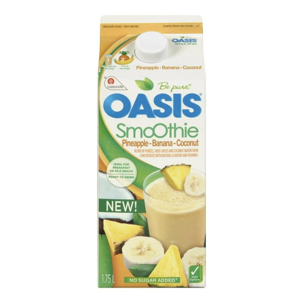 Jus d'ananas, banane et coco Smoothie d'Oasis