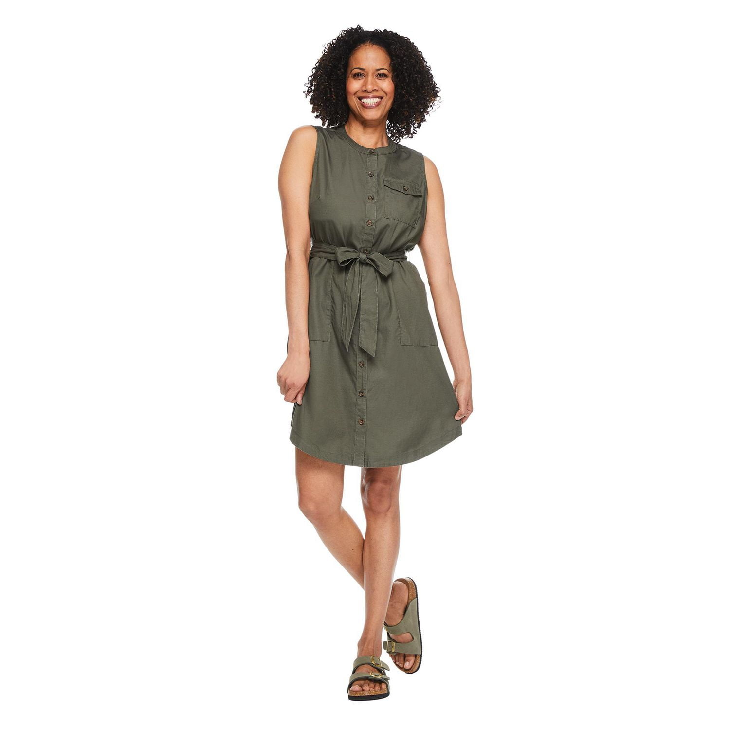 Iyla Women's Button Front Sleeveless Dress, Sizes S-XXL