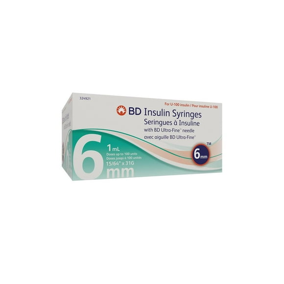 Seringue à Insuline Avec Aiguille BD Ultra-Fine 6mm 1.0 ML