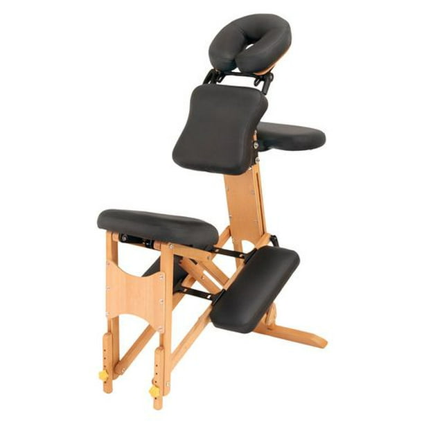 La chaise de massage en bois Brampton avec son étui de transport