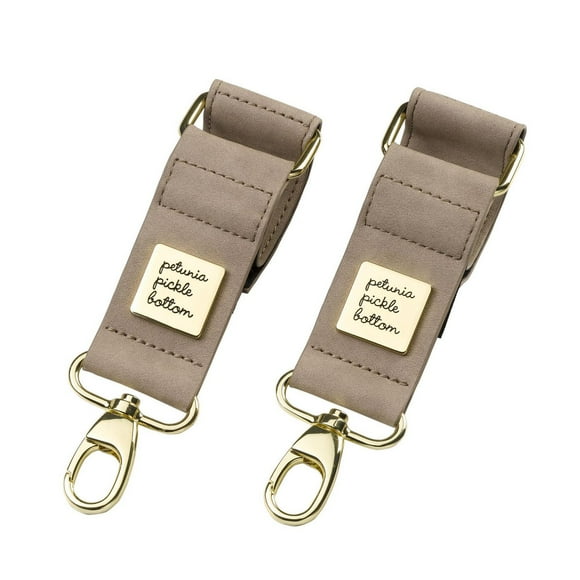 Petunia Pickle Bottom - Clips de poussette valet en similicuir gris mat - Clips de fixation pour poussette pour sac à langer, bébé, nourrisson, enfant en bas âge, unisexe, Résistant à l'eau