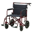 thumbnail image 1 of Drive Medical Red Bariatric Heavy Duty Transport Wheelchair, 1 of 2