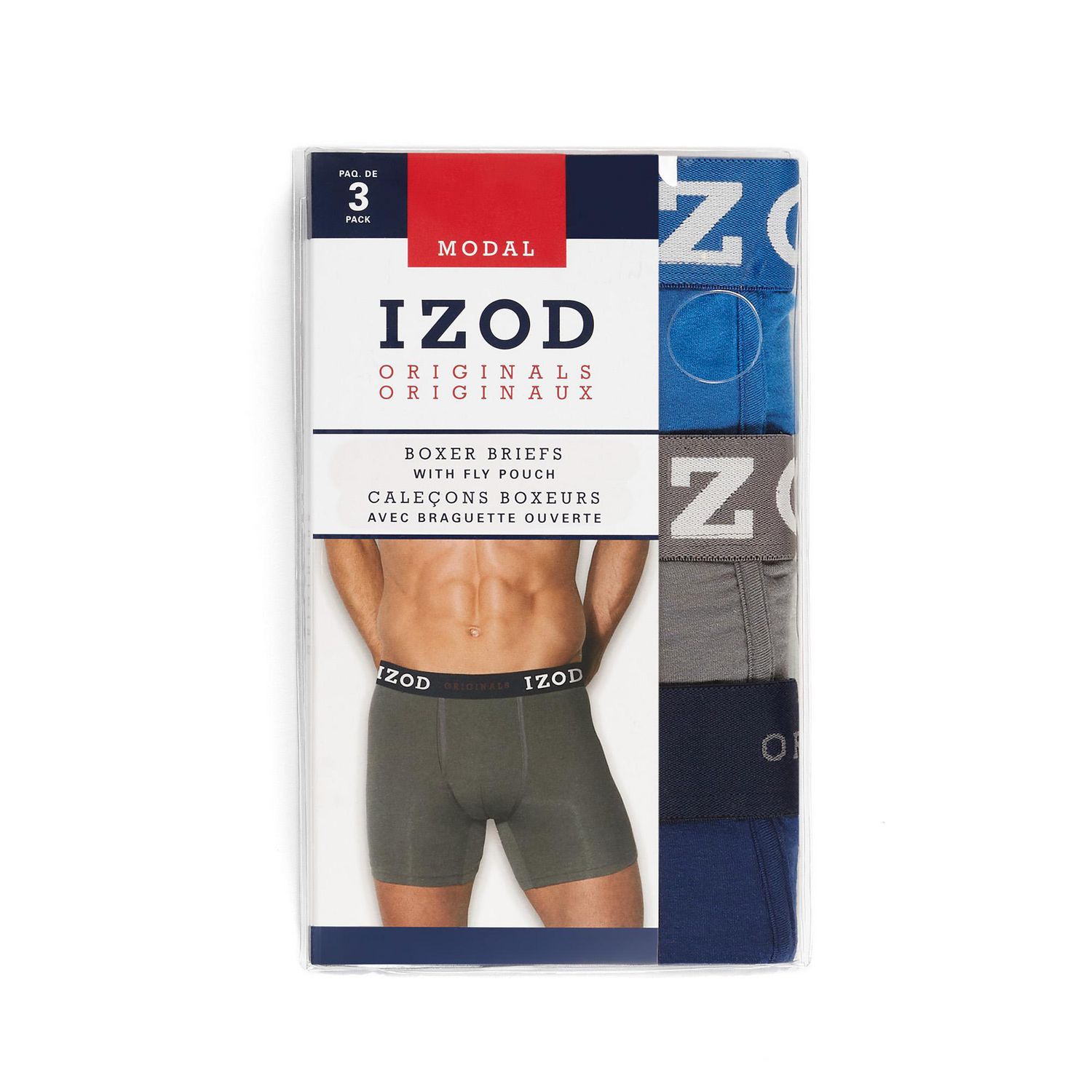 IZOD ORIGINALS Pack Boxer Briefs With Fly Pouch