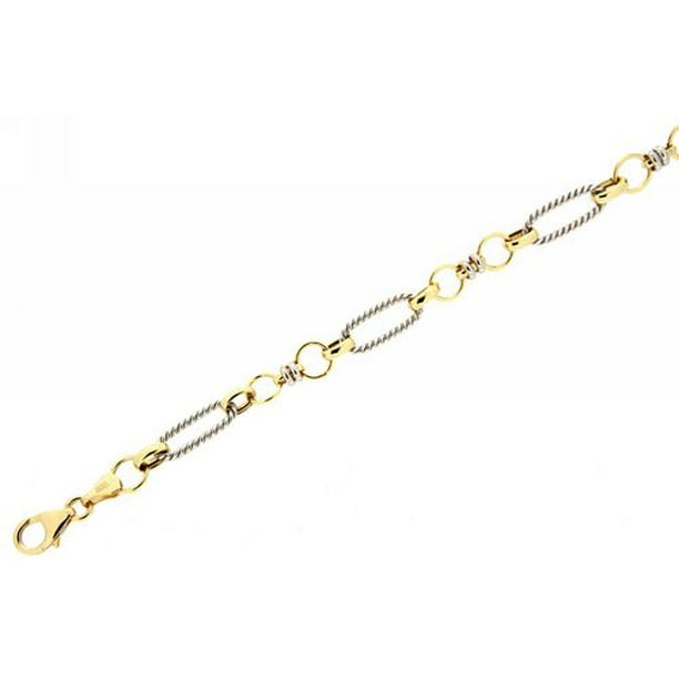 Bracelet avec maillons ouverts en argent sterling sur or jaune 14k