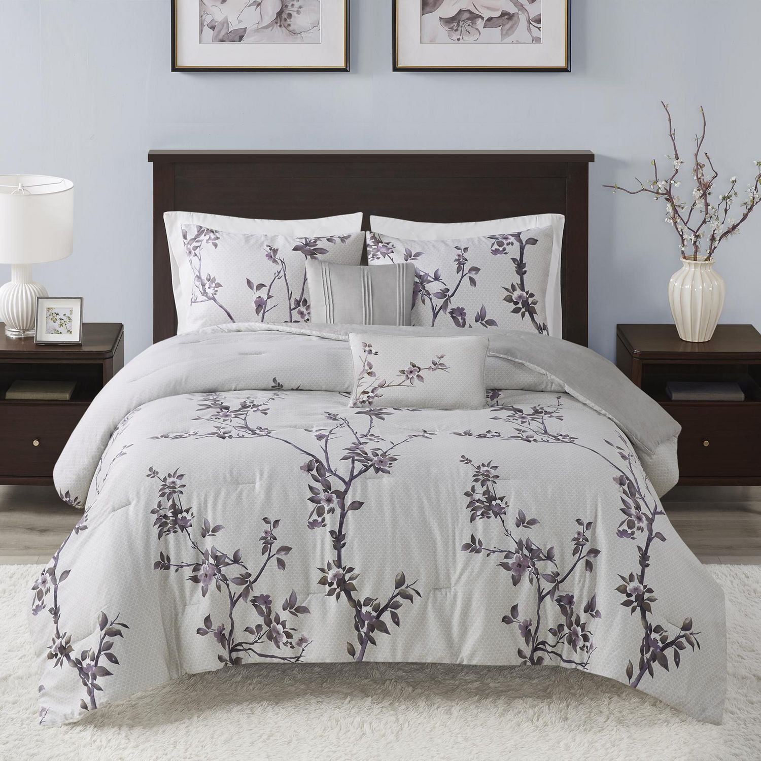 King Size Comforter Set - Charcoal and Grey King Comforter, Soft Bedding  Comforter Sets for All Seasons, King Comforter Set - 3 Pieces - 1 Comforter