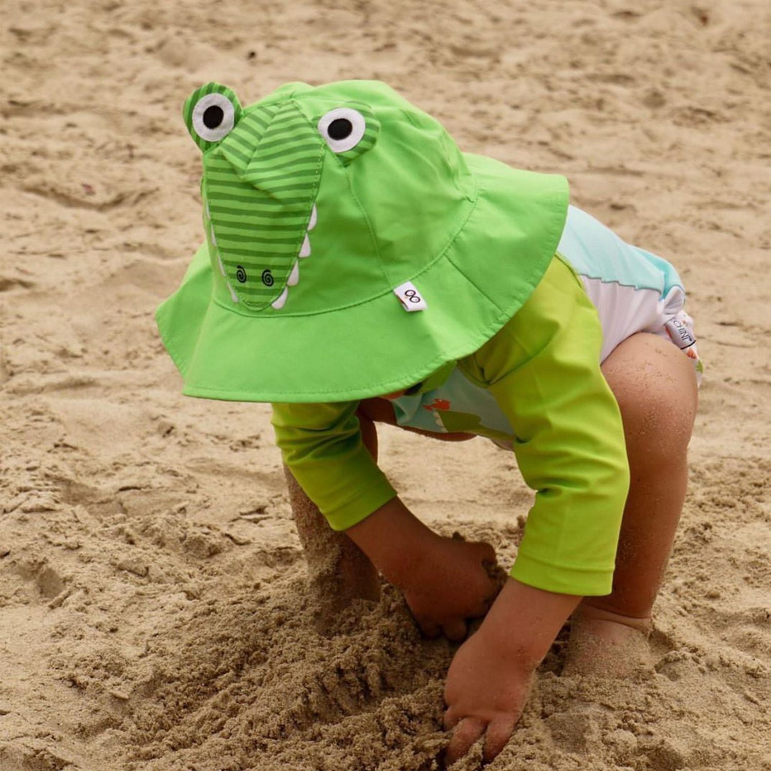 ZOOCCHINI - Baby, Toddler UPF50+ Sun Hat - Swim Hat - Aidan the Alligator