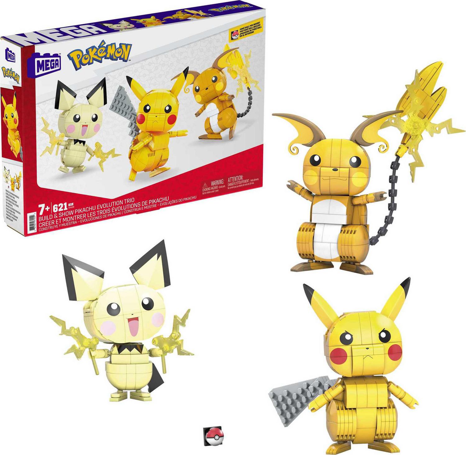 Mega Pokémon Build and Show Pikachu Evolution Trio Building Set - 621pcs |  Walmart Canada