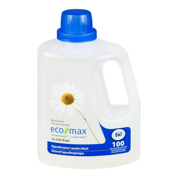 Le détergent à lessive hypoallergénique Eco-Max 3L, 100 brassées, non parfumé